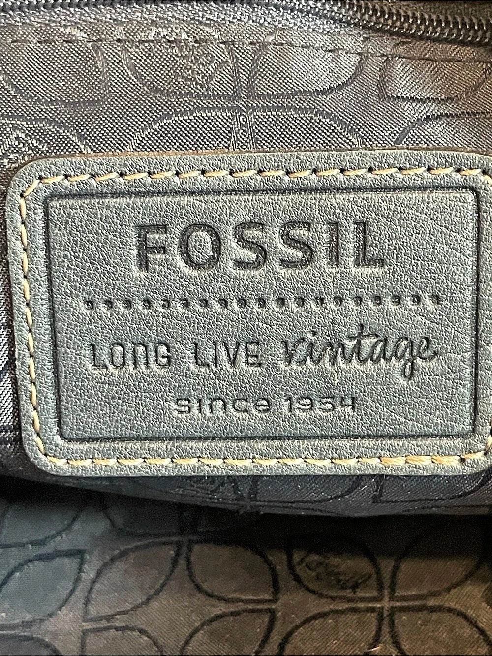 Fossil Blue Leather Shoulder Tote - Picture 2 of 8